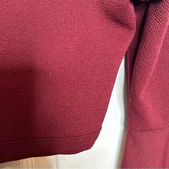 Shein EZwear Bell Sleeve Self-Tie Crop Top Burgundy  Size Medium - Picture 15 of 16